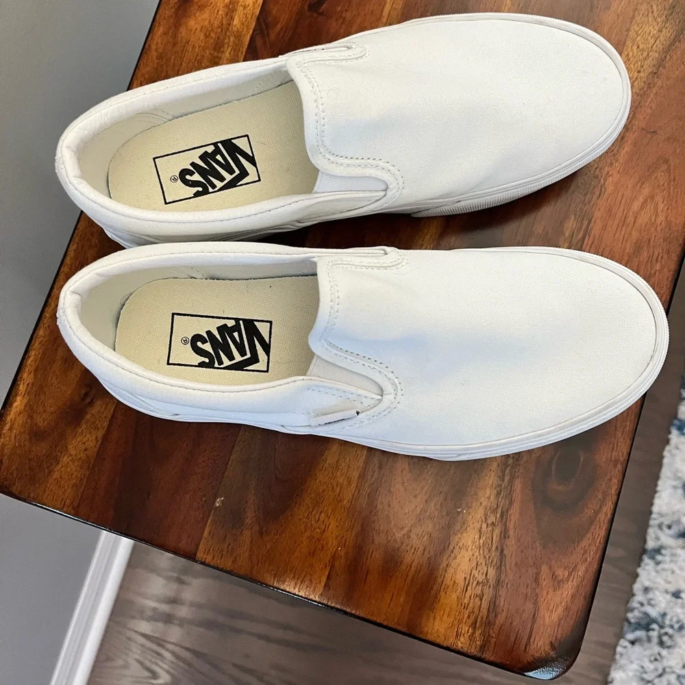 Vans White Slip-On Sneakers - Picture 2 of 7